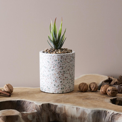 Terrazzo Pot Artificial Plant