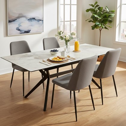 Table Extendable Glass With Matt Ceramic