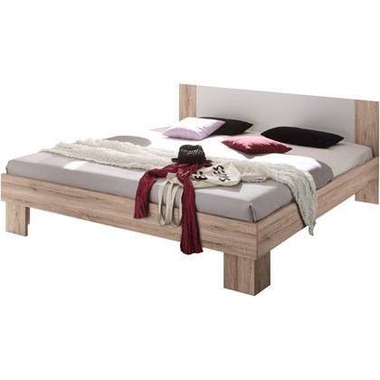 Bed 160x200 Light Oak & White