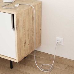 Electric Cable Covered by Fabric White