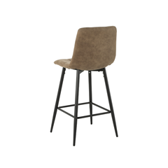 Brown Microfiber Dining Chair with Black Metal Legs