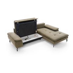 Corner Sofa Bed with Chaise Right – Olive