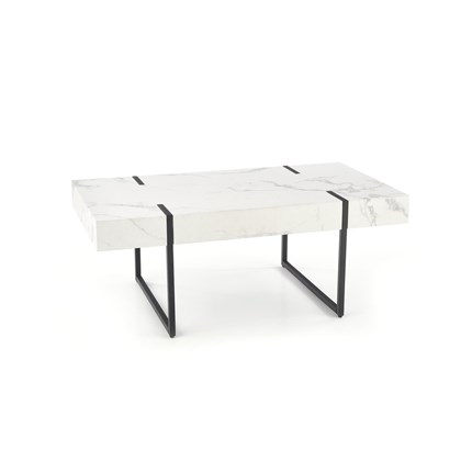 Coffee Table - White Marble & Black