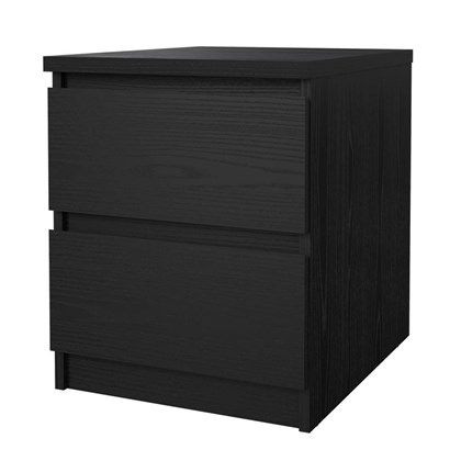 Black Naia Nightstand with 2 drawers
