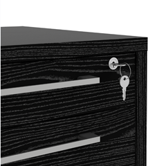 Mobile Cabinet Black Woodgrain Finish