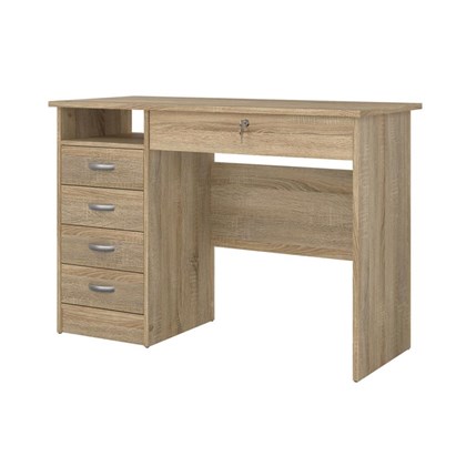 Oak Function Plus desk with 5 Drawers