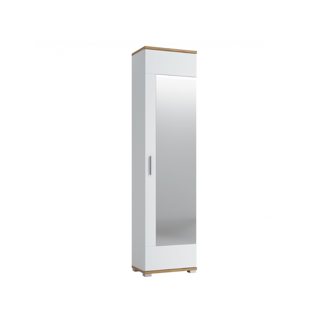 Wardrobe 1 Door – Alpine White & Wotan Oak