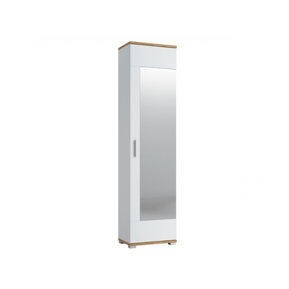 Wardrobe 1 Door – Alpine White & Wotan Oak