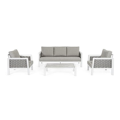 Outdoor Sofa Set of 4 - Grey & White