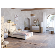 Bed 160x200 cm - Matt White/Kronberg Oak