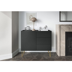 Sideboard – 3 Drawers, 1 Door, Black