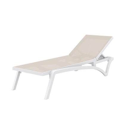 Taupe Adjustable Outdoor Sun Lounger