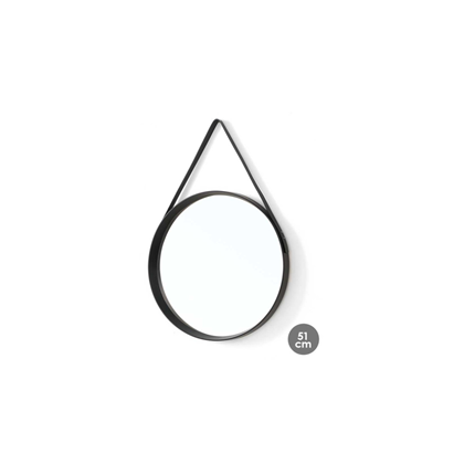 Round Hanging Mirror – Black