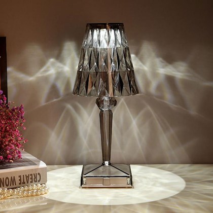 Portable Table Lamp Crystal Grey