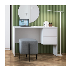 Desk 2 Shelves - Alpine White