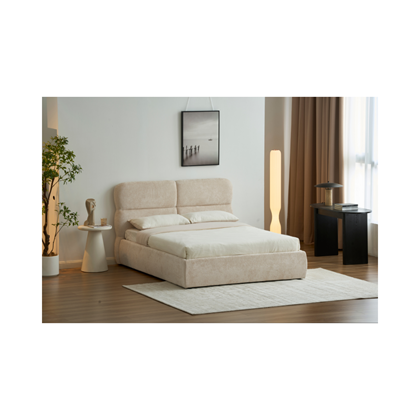Upholstery Bed with Gaslift –  Beige 160x200