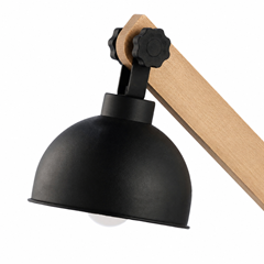 Bedside Lamp – Black & Light Wood