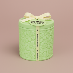 Large Cylinder Fjura Green Cotton Flower