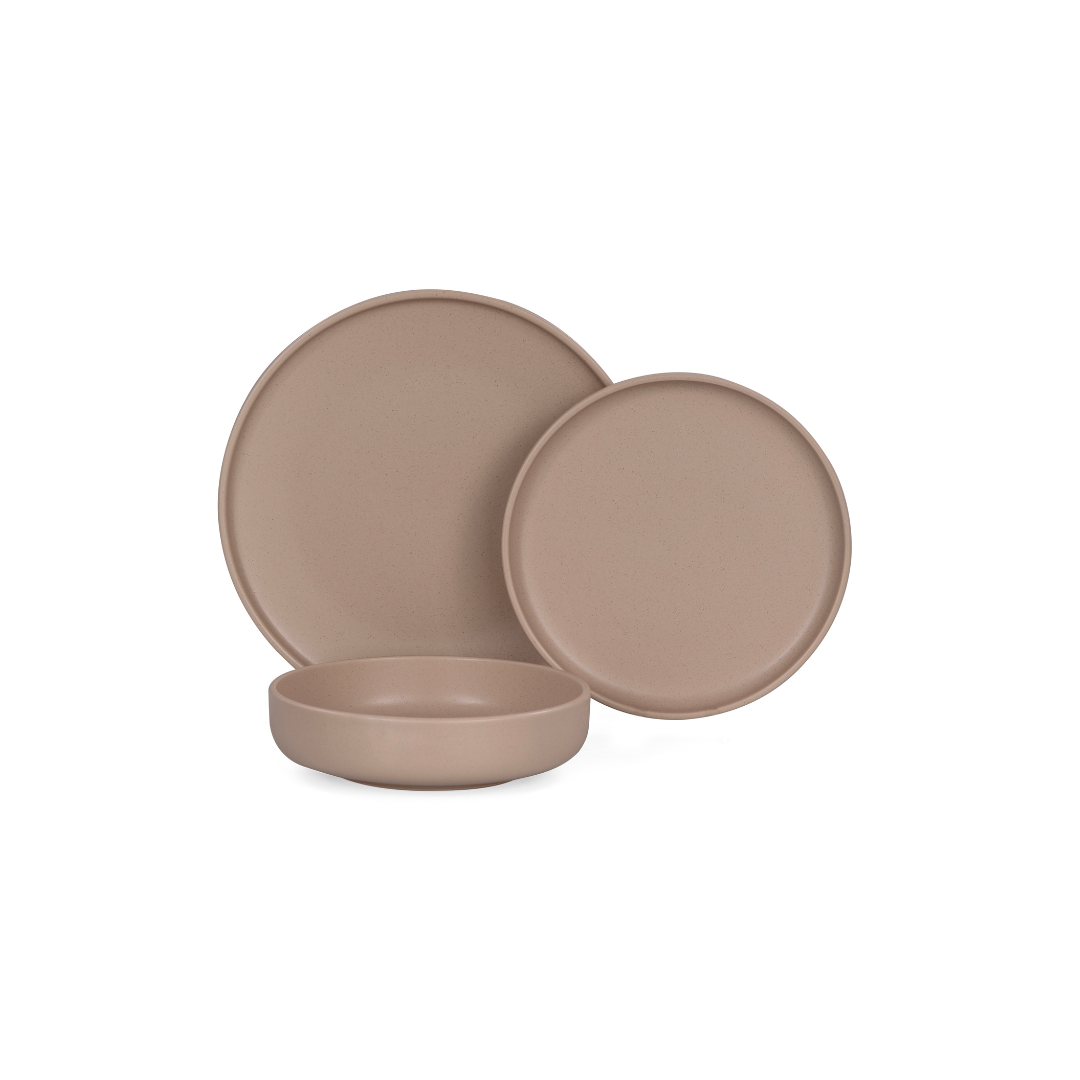 8 Piece Tableware Set – Pepper Sand