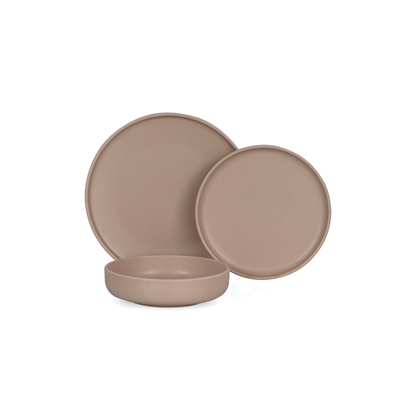 8 Piece Tableware Set – Pepper Sand