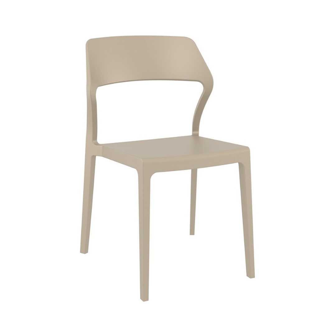 Snow Taupe Resin Dining Chair