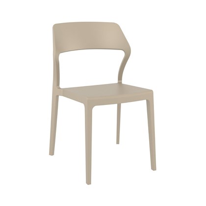 Snow Taupe Resin Dining Chair