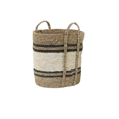 Wicker Basket Natural Black Small