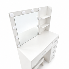 Dresser with Melamine LED Lighting 90x137 – White