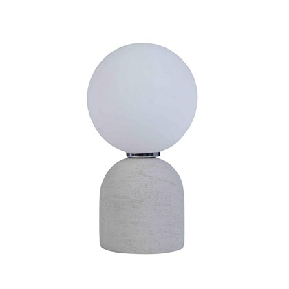 Round Ceramic Table Lamp - Light Grey & White