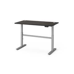 Desk with Black Panel and Height Adjustable Legs