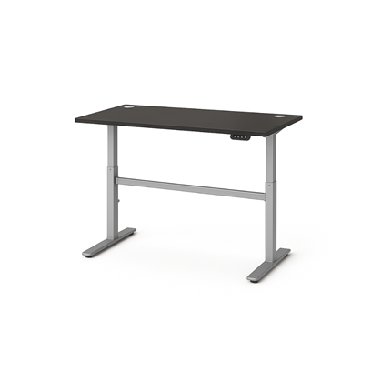 Desk with Black Panel and Height Adjustable Legs