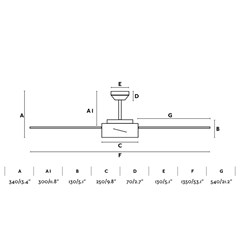 LED Ceiling Fan L - Black & Walnut