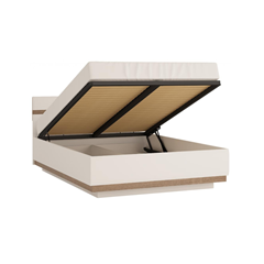 Bed 140 With Frame – White Alpine & Truffle