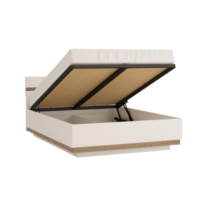 Bed 140 With Frame – White Alpine & Truffle
