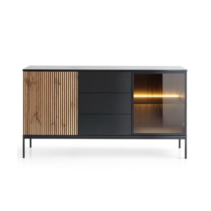Sideboard Showcase 3 Doors – Wotan Oak & Black