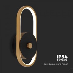 15W LED Outdoor Wall Light – Black & Antique Brass