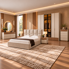 Bedroom Set 160x200 – Cream & Walnut