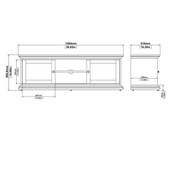 Paris TV-unit 2 frame doors