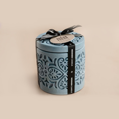 Large Cylinder Jar Maltese Heart Tile