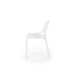 Chair White Plastic Frame Straight Legs