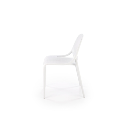 Chair White Plastic Frame Straight Legs