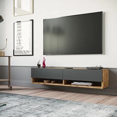 Hanging Tv Cabinet - Atlantic Pine & Anthracite