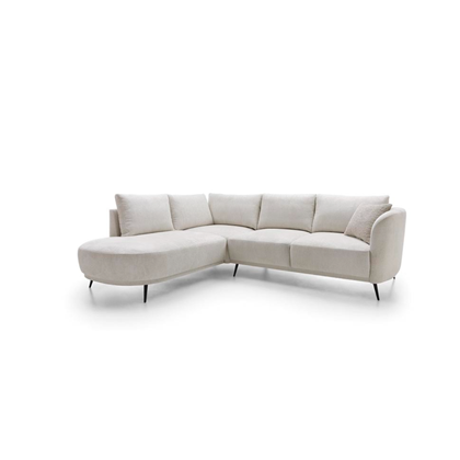 Corner Sofa Bed with Chaise Left 262cm – White