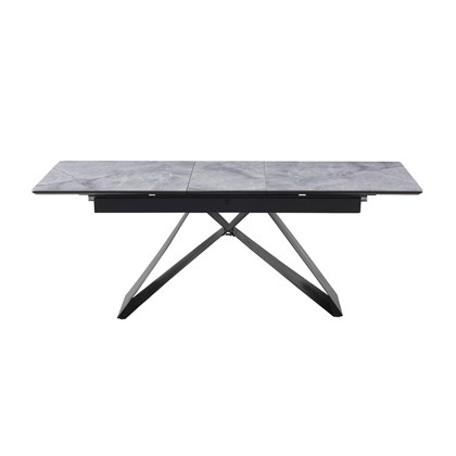 Grey and Black Extendable Dining Table - W160-200 x D90 x H76 cm