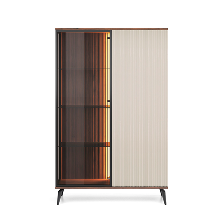 Showcase Cabinet Cashmere Warmia and Walnut