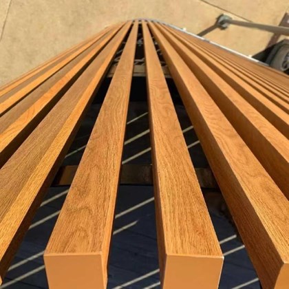 Outdoor Aluminum Tube 50×100×2950mm - Light Walnut