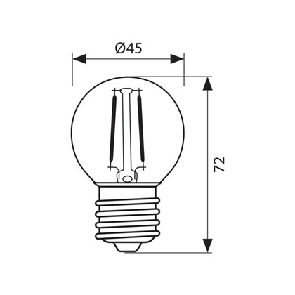 Flick Led Filament Lamp E27 4W 470lm 4000K GF45