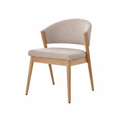Dining Chair Beige Leg Natural Wood Finish