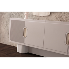 Console With Mirror – Sand Grey