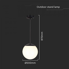 Ceiling Hanging Lamp 1xE27 – Matt Black